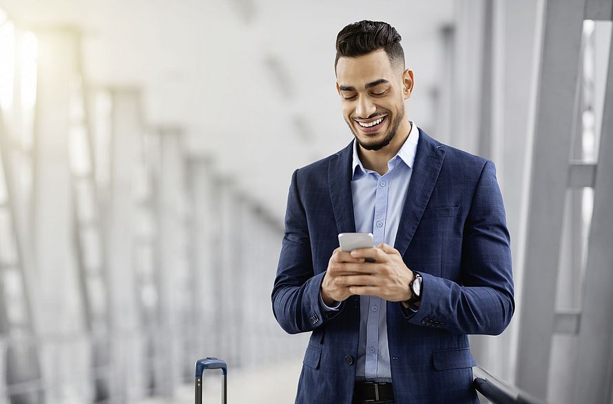 Businessman using smartphone